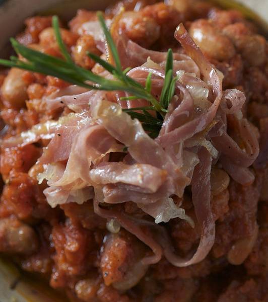 Borlotti-Bohnen mit duftendem Parma-Schinken
