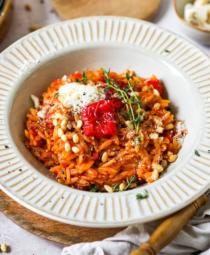 Tomaten Pastasotto mit Paprika